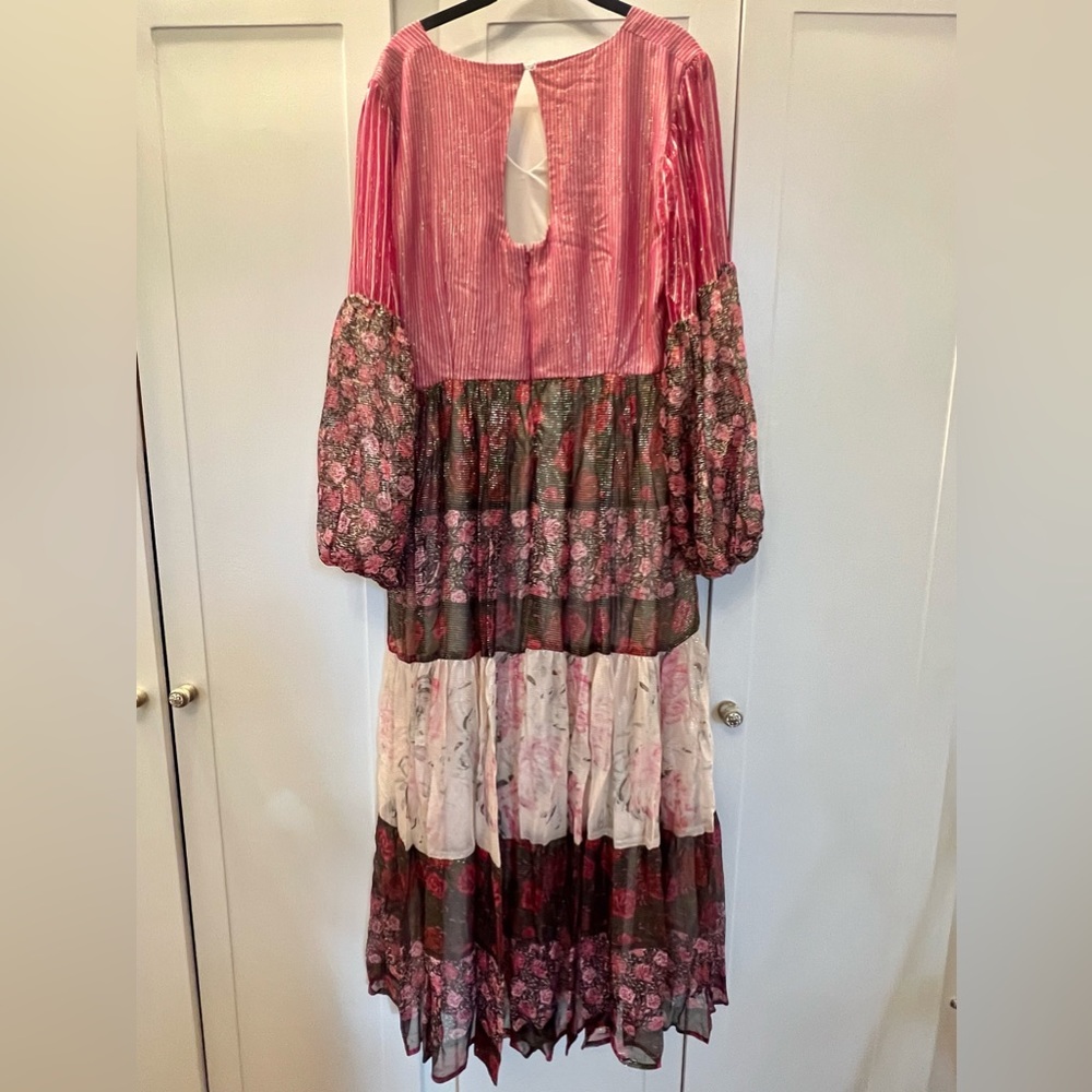 NEW no Tags Anthropologie x Mynah's Reynu Taandon Embroidered Maxi Dress sz 16 - Picture 4 of 8